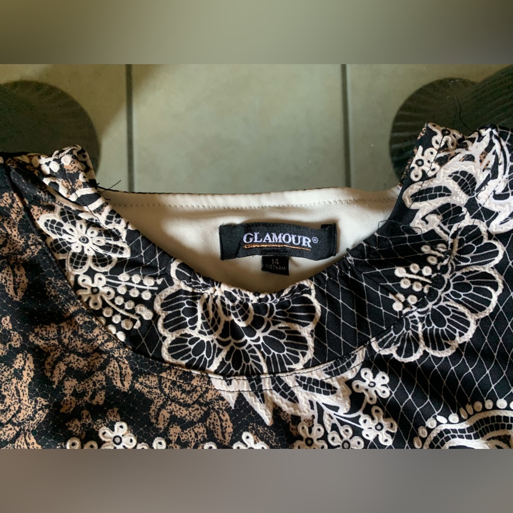 Glamour Black and Brown Floral Dress - Picture 4 of 7